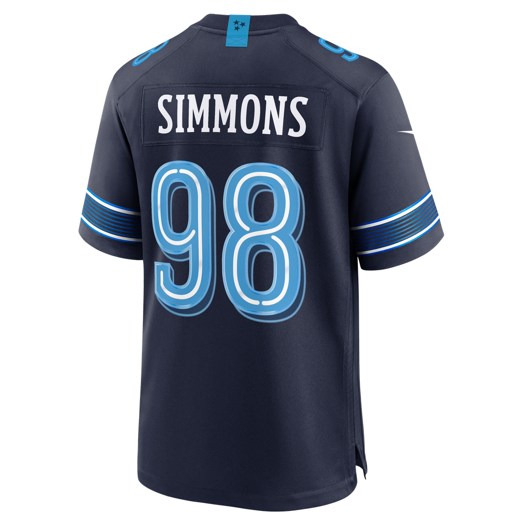 Tennessee Titans Jeffery Simmons Nike Navy 2026 Rivalries Collection Game Jersey product image 3, provided for visual