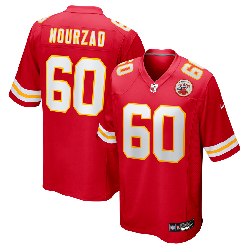 Kansas City Chiefs Hunter Nourzad Nike Red Game Jersey product image 1, provided for visual reference and product detail
