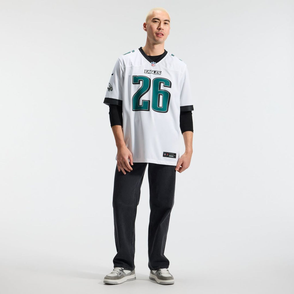 Philadelphia Eagles Saquon Barkley Nike White Game Jersey product image 4, provided for visual reference and product detail