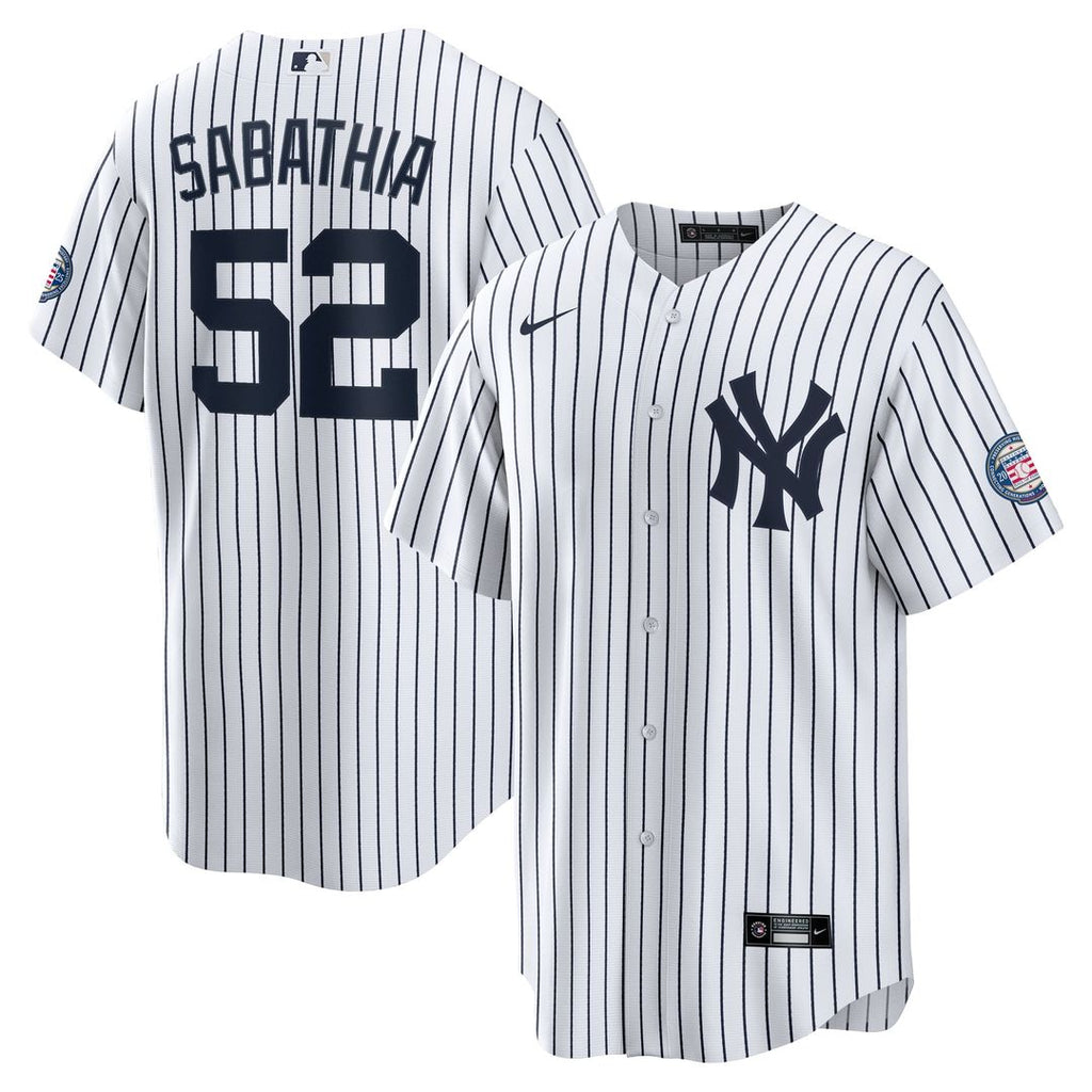 New York Yankees CC Sabathia Nike White 2025 Baseball Hall of Fame Name & Number Retired Replica Jersey product image 4,