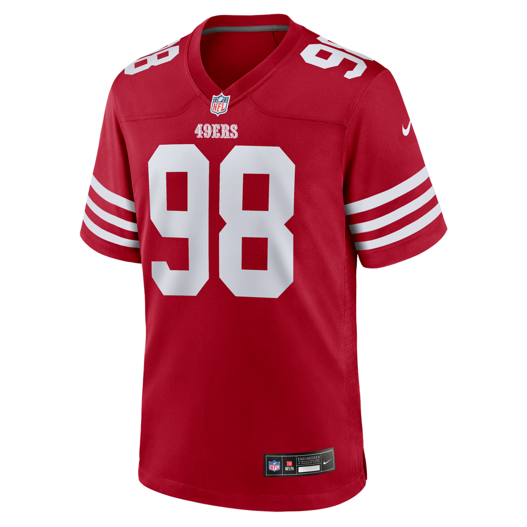 San Francisco 49ers Mykel Williams Nike Scarlet Team Game Jersey product image 2, provided for visual reference and product