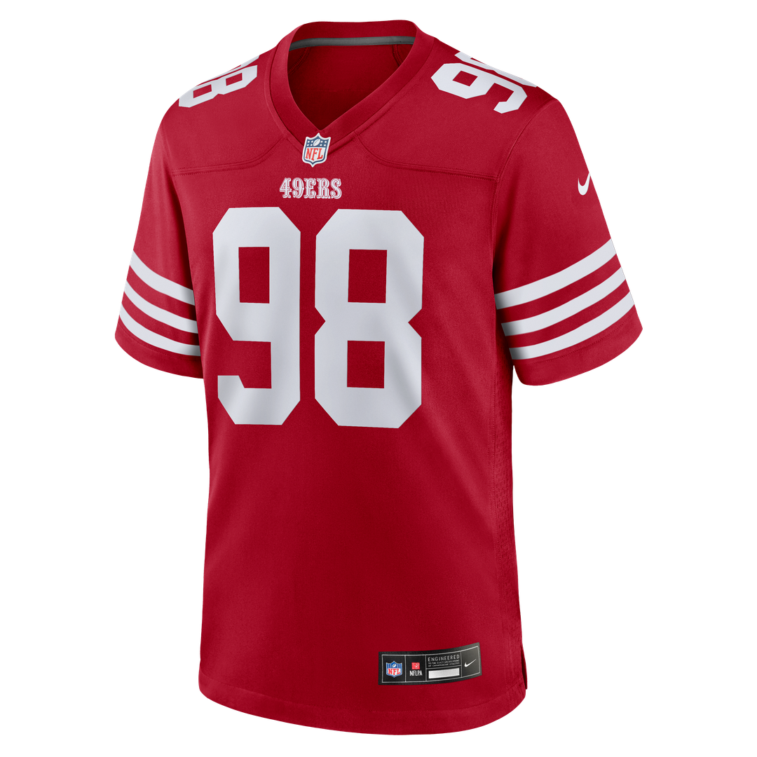 San Francisco 49ers Mykel Williams Nike Scarlet Team Game Jersey product image 2, provided for visual reference and product
