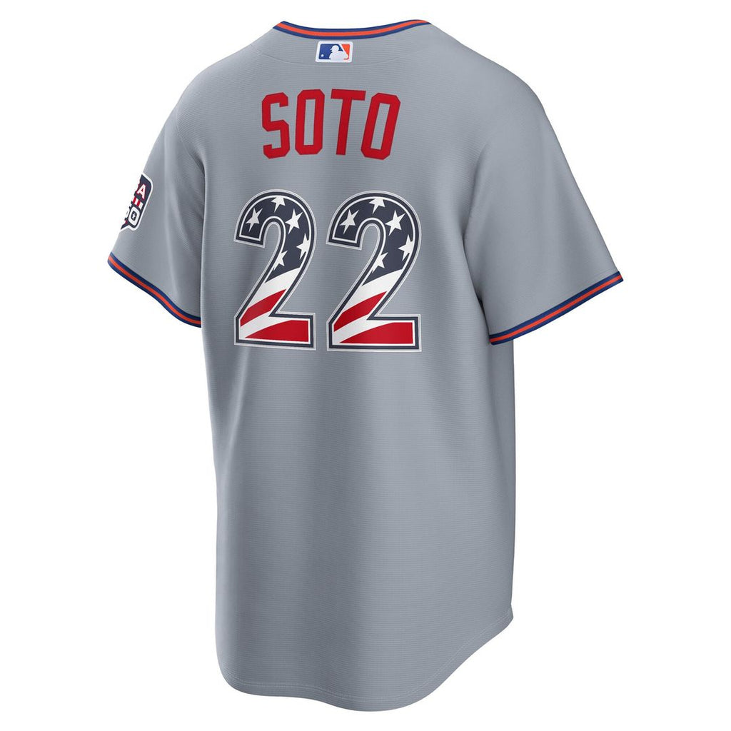 Fourth of July New York Mets Juan Soto Nike Gray USA 250 Stadium Jersey product image 3, provided for visual reference and