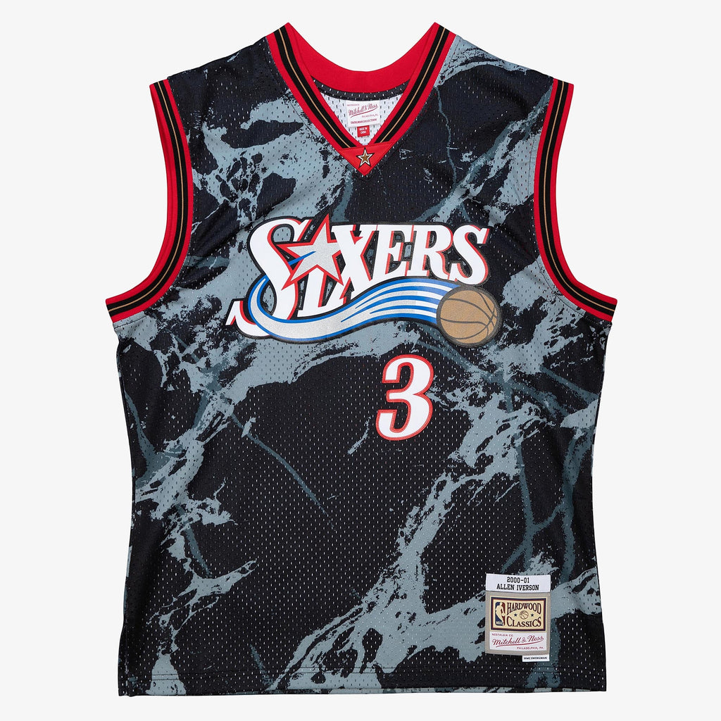 Philadelphia 76ers Mitchell & Ness Allen Iverson 2000 Team Marble Swingman Jersey - Black product image 3, provided for