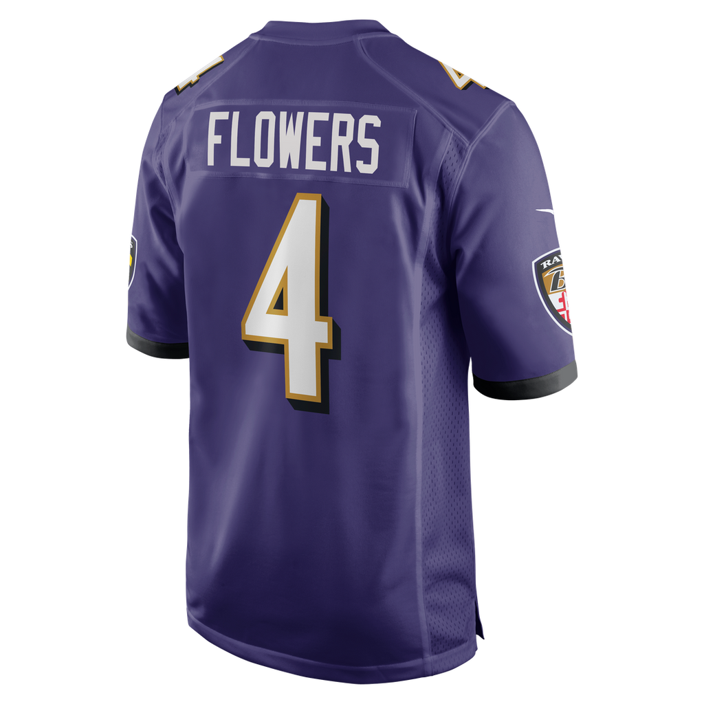 Baltimore Ravens Zay Flowers Nike Purple Game Jersey product image 3, provided for visual reference and product detail review