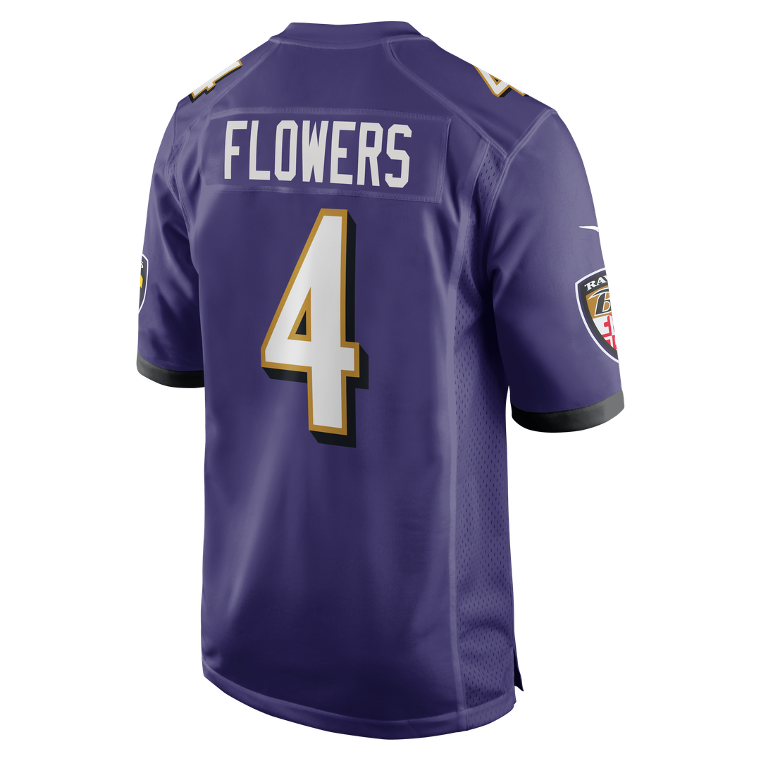Baltimore Ravens Zay Flowers Nike Purple Game Jersey product image 3, provided for visual reference and product detail review