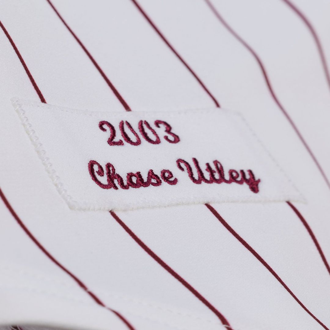 Philadelphia Phillies Chase Utley Mitchell & Ness White 2003 Cooperstown Collection Authentic Jersey product image 5,
