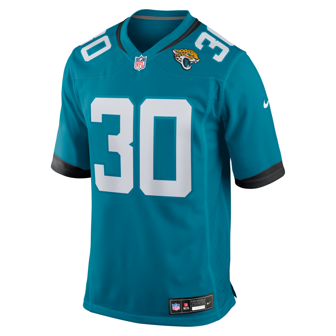 Jacksonville Jaguars Montaric Brown Nike Teal Game Player Jersey product image 2, provided for visual reference and product