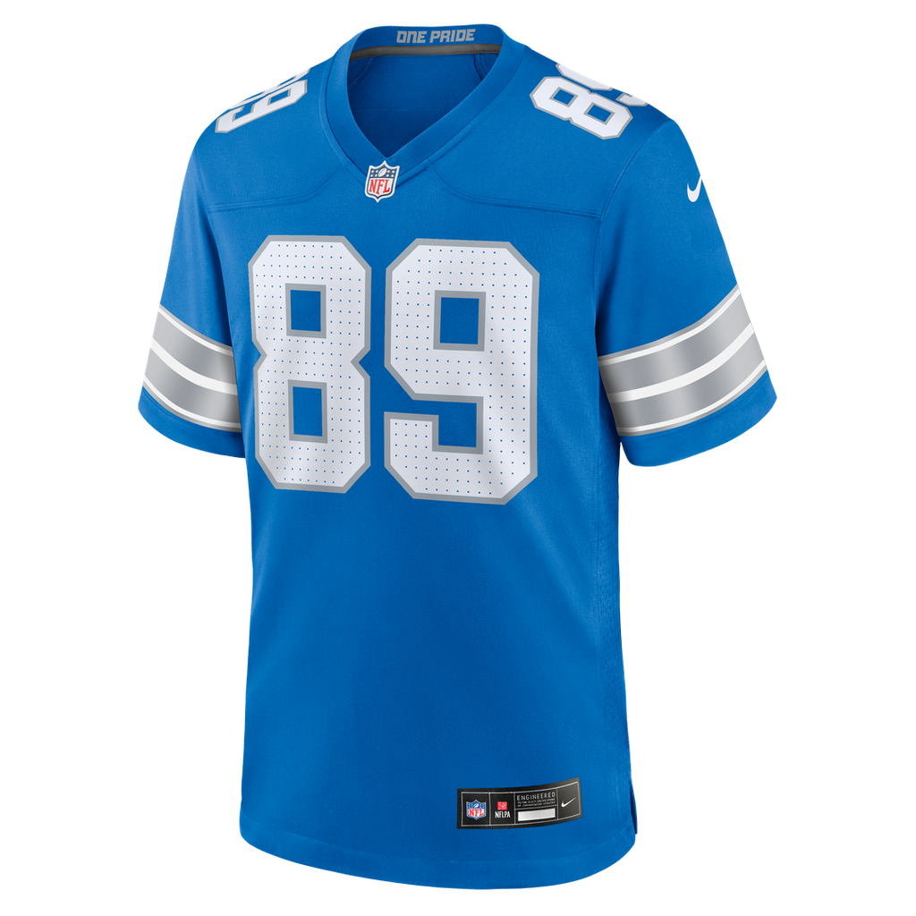 Detroit Lions Brock Wright Nike Blue Team Game Jersey product image 2, provided for visual reference and product detail