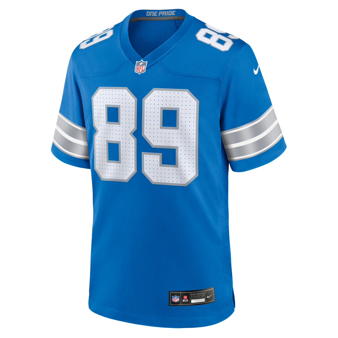 Detroit Lions Brock Wright Nike Blue Team Game Jersey product image 2, provided for visual reference and product detail