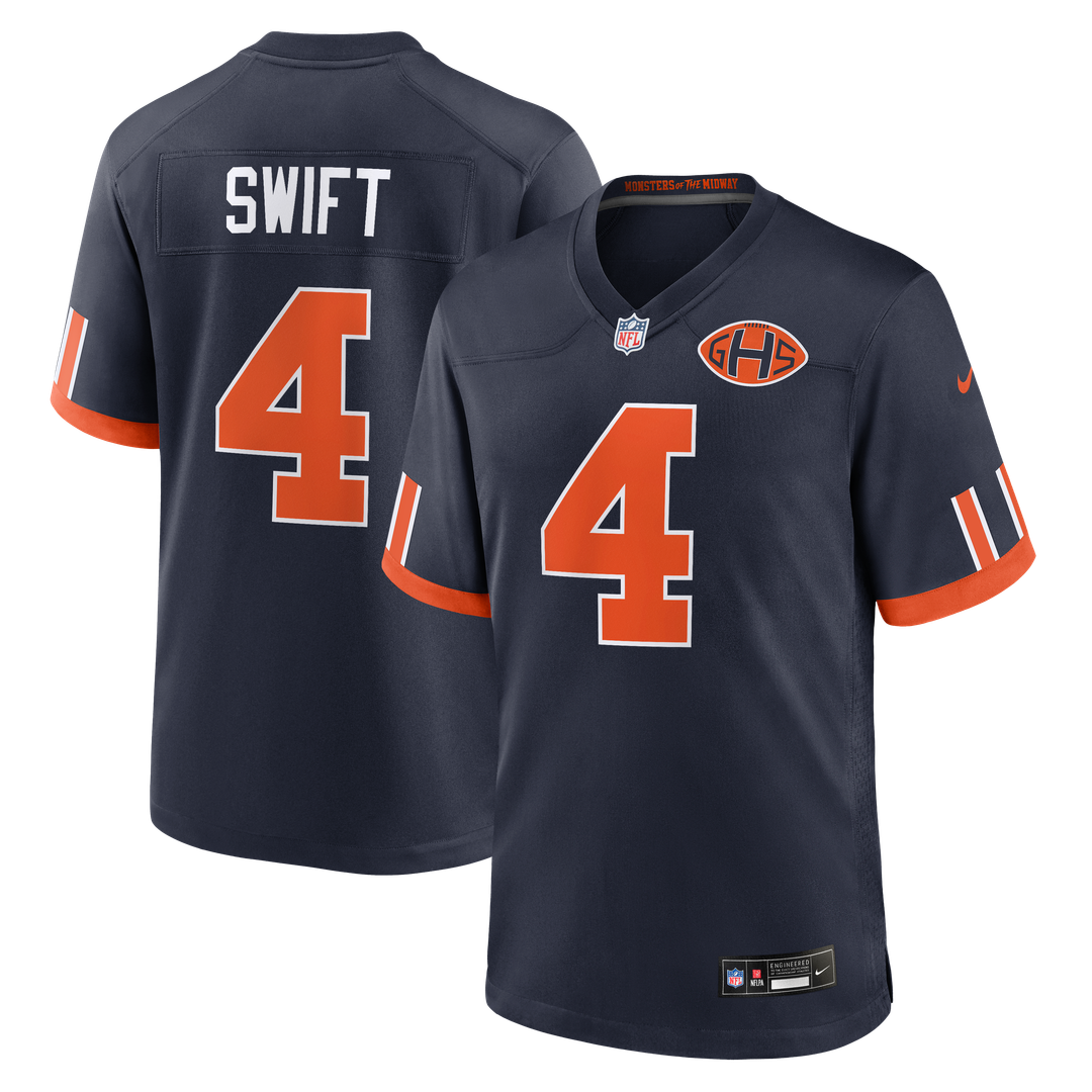 Chicago Bears D'Andre Swift Nike Navy 2026 Rivalries Collection Game Jersey product image 1, provided for visual reference