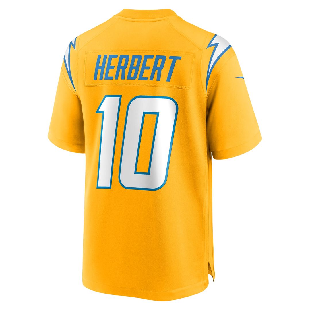 Los Angeles Chargers Justin Herbert Nike Gold Alternate Charger Power Game Player Jersey product image 3, provided for