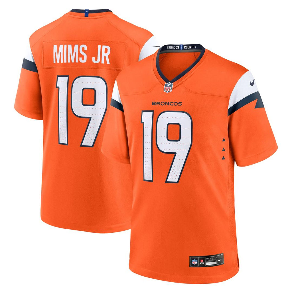 Denver Broncos Marvin Mims Jr Nike Orange Team Game Jersey product image 1, provided for visual reference and product detail