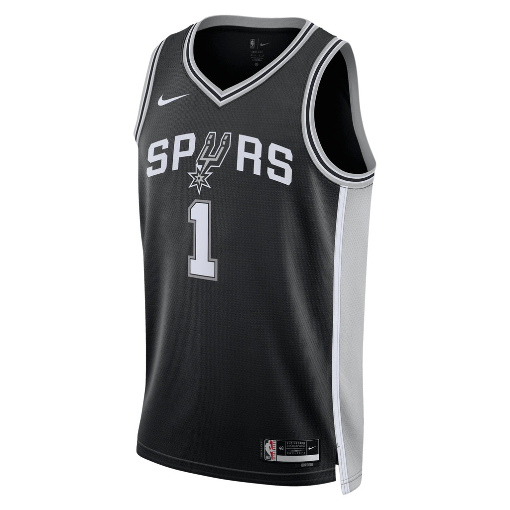 San Antonio Spurs Nike Icon Edition Swingman Jersey - Black - Victor Wembanyama - Unisex product image 3, provided for