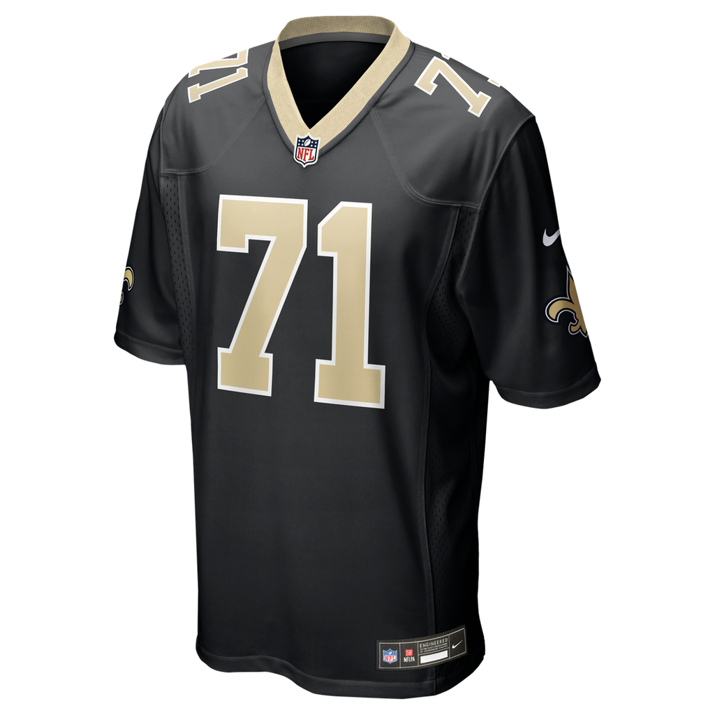 New Orleans Saints Kelvin Banks Jr. Nike Black Game Player Jersey product image 2, provided for visual reference and product