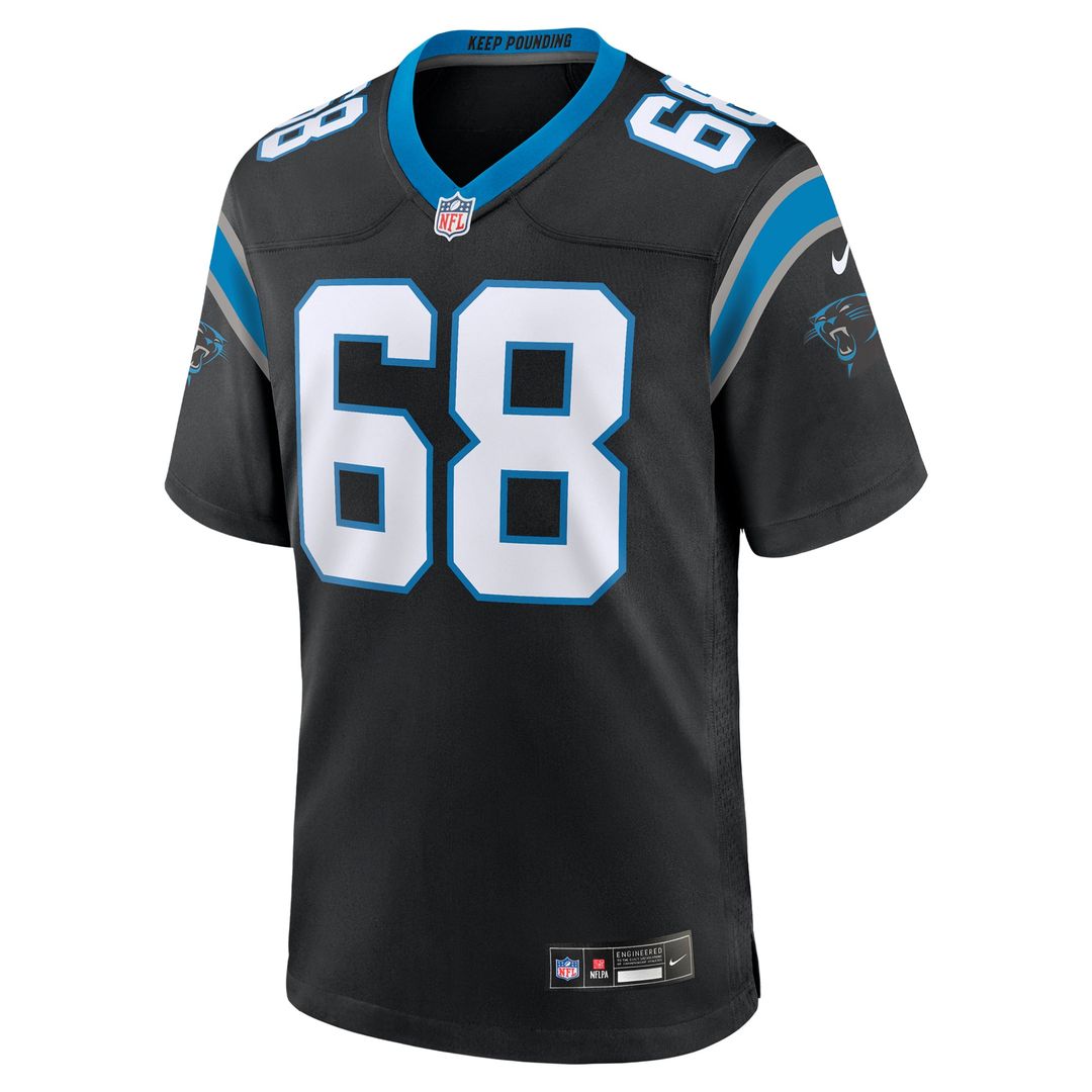 Carolina Panthers Damien Lewis Nike Black Game Jersey product image 2, provided for visual reference and product detail