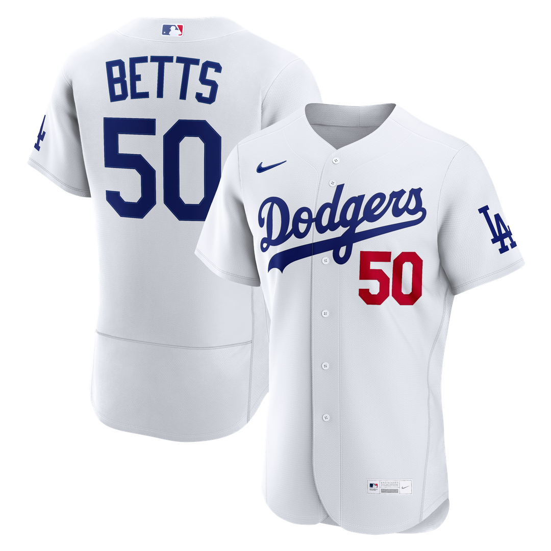 Los Angeles Dodgers Mookie Betts Nike White Home Authentic Jersey product image 1, provided for visual reference and product
