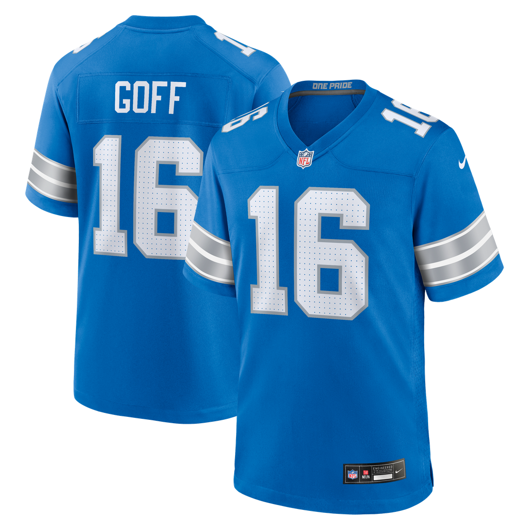 Detroit Lions Jared Goff Nike Blue Game Jersey product image 14, provided for visual reference and product detail review