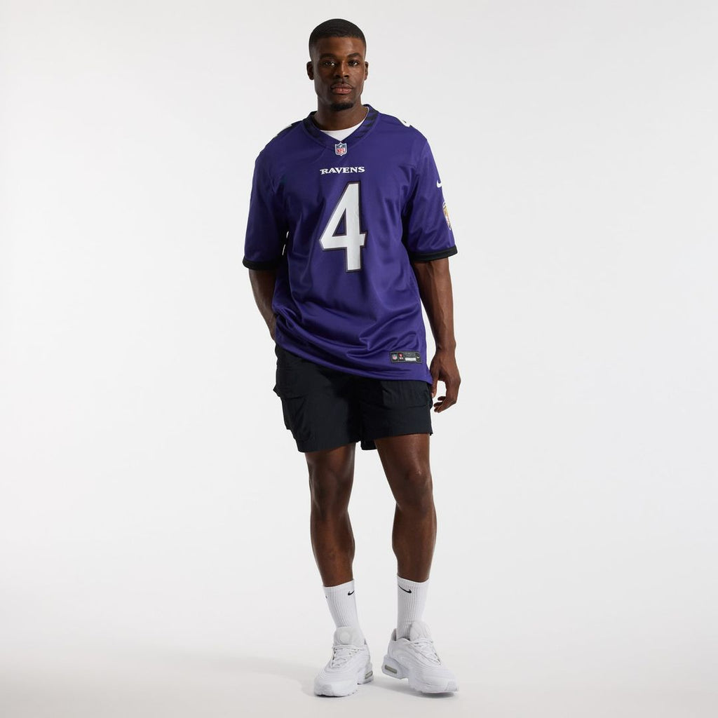 Baltimore Ravens Zay Flowers Nike Purple Team Game Jersey product image 4, provided for visual reference and product detail