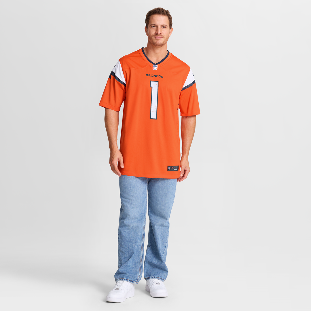 Denver Broncos Evan Engram Nike Orange Team Game Jersey product image 7, provided for visual reference and product detail