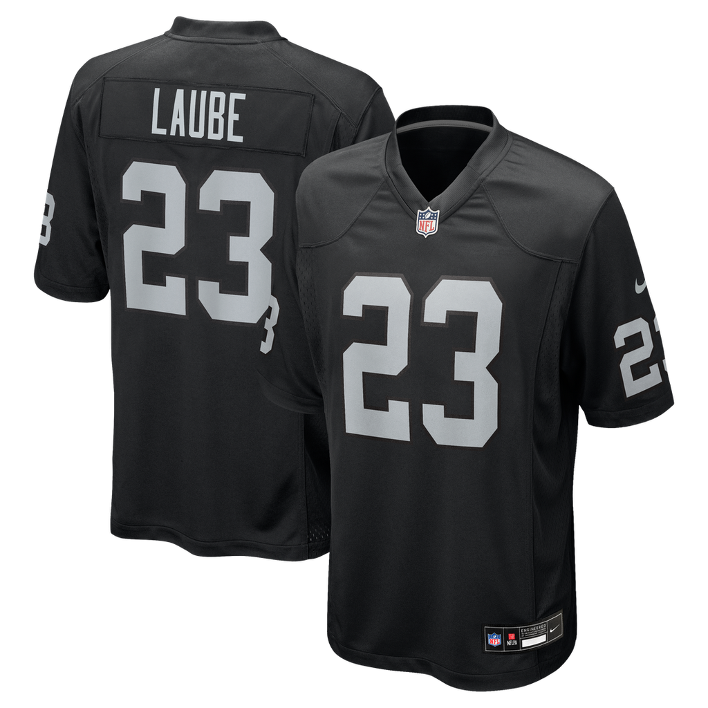 Las Vegas Raiders Dylan Laube Nike Black Team Game Jersey product image 1, provided for visual reference and product detail