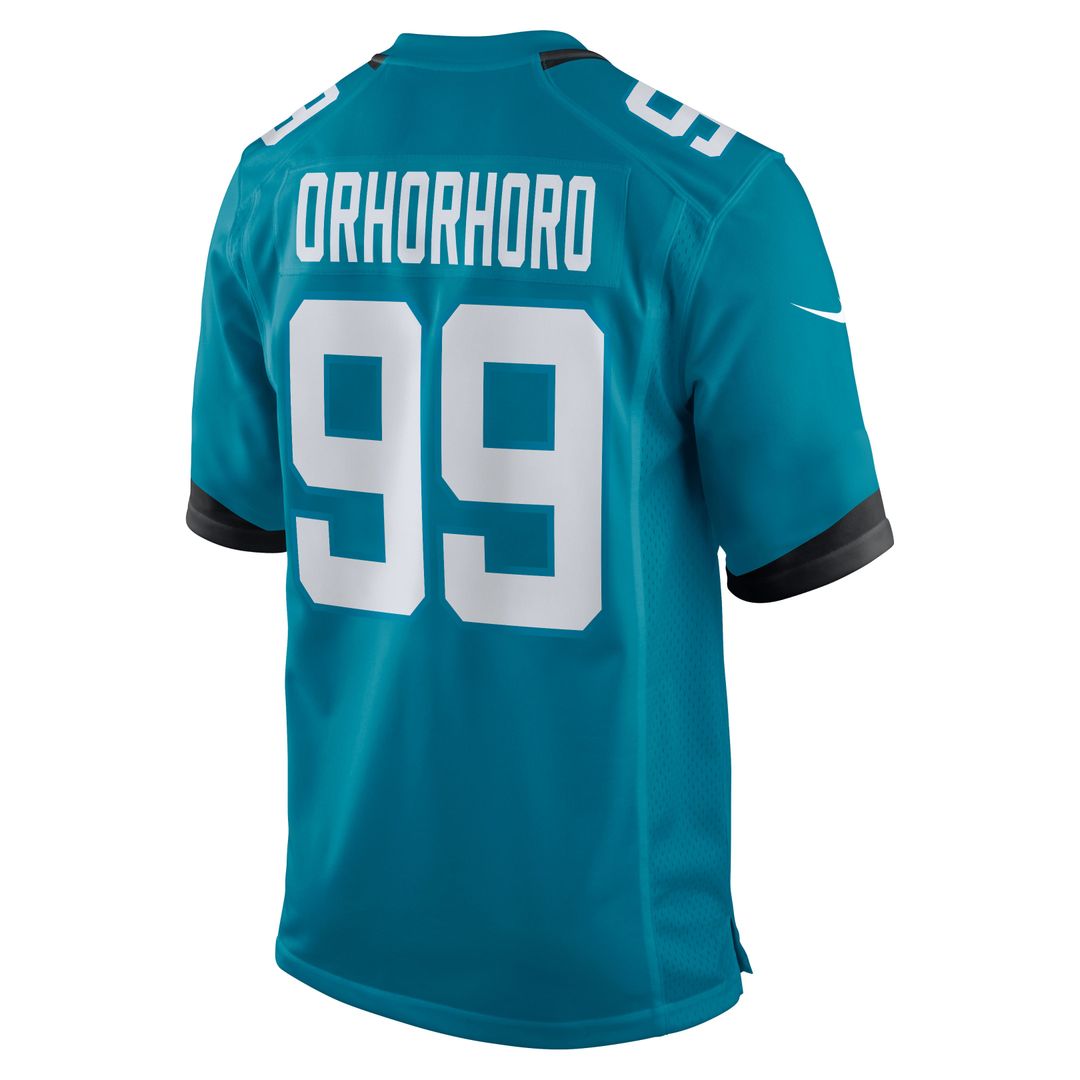 Jacksonville Jaguars Ruke Orhorhoro Nike Teal Team Game Jersey product image 3, provided for visual reference and product