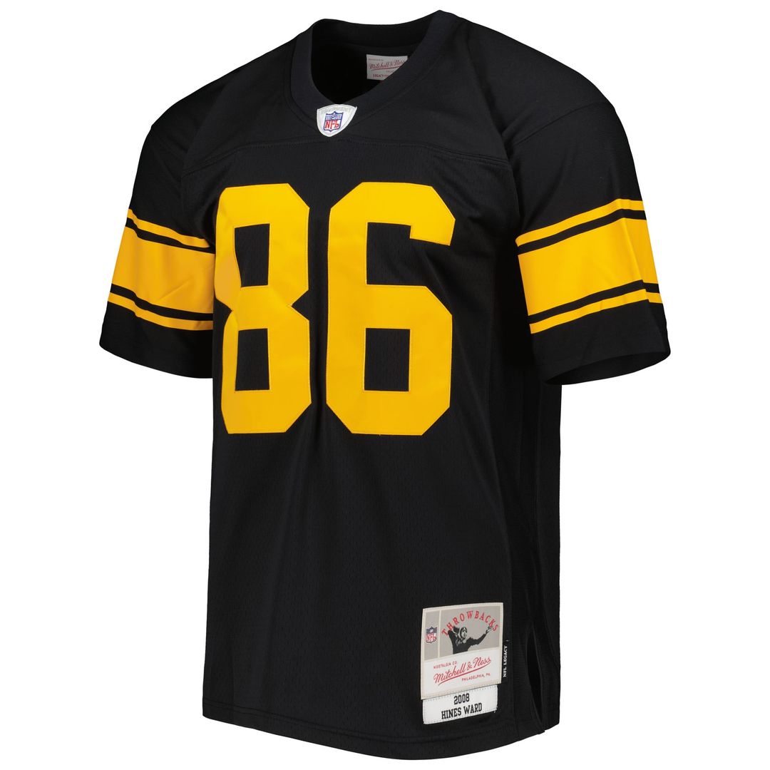 Pittsburgh Steelers Hines Ward Mitchell & Ness Black Legacy Replica Jersey product image 2, provided for visual reference