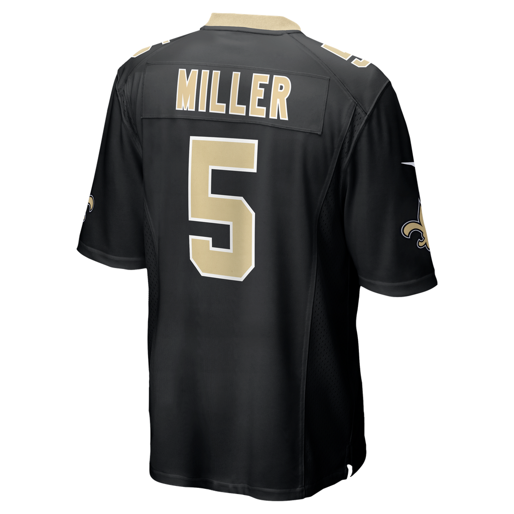 New Orleans Saints Kendre Miller Nike Black Team Game Jersey product image 3, provided for visual reference and product