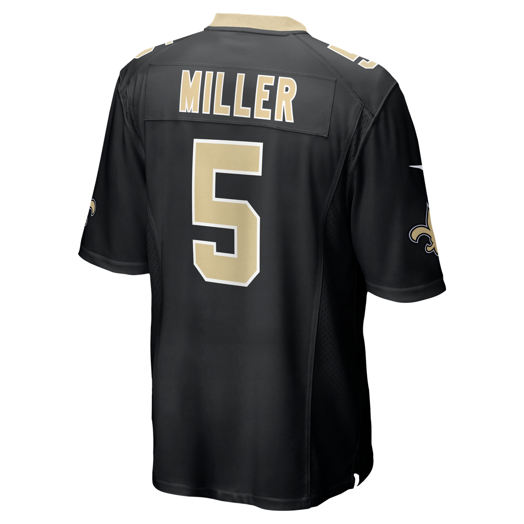New Orleans Saints Kendre Miller Nike Black Team Game Jersey product image 3, provided for visual reference and product
