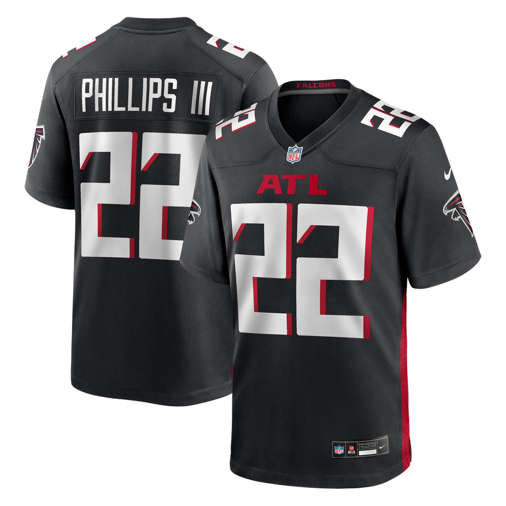 Atlanta Falcons Clark Phillips III Nike Black Team Game Jersey product image 1, provided for visual reference and product