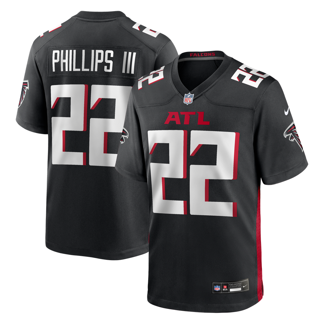 Atlanta Falcons Clark Phillips III Nike Black Team Game Jersey product image 1, provided for visual reference and product