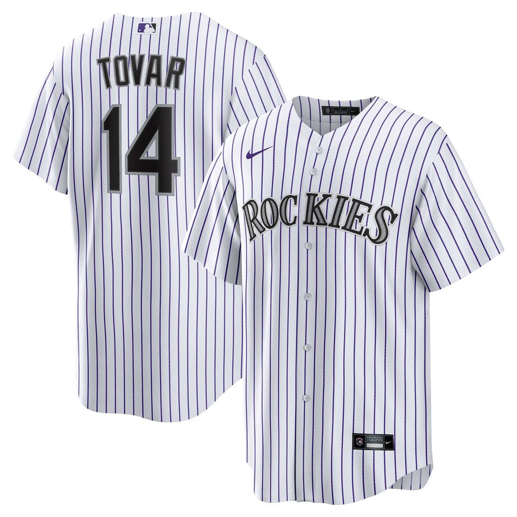 Colorado Rockies Ezequiel Tovar Nike White Home Replica Jersey product image 1, provided for visual reference and product