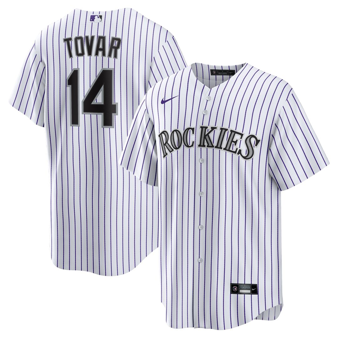 Colorado Rockies Ezequiel Tovar Nike White Home Replica Jersey product image 1, provided for visual reference and product