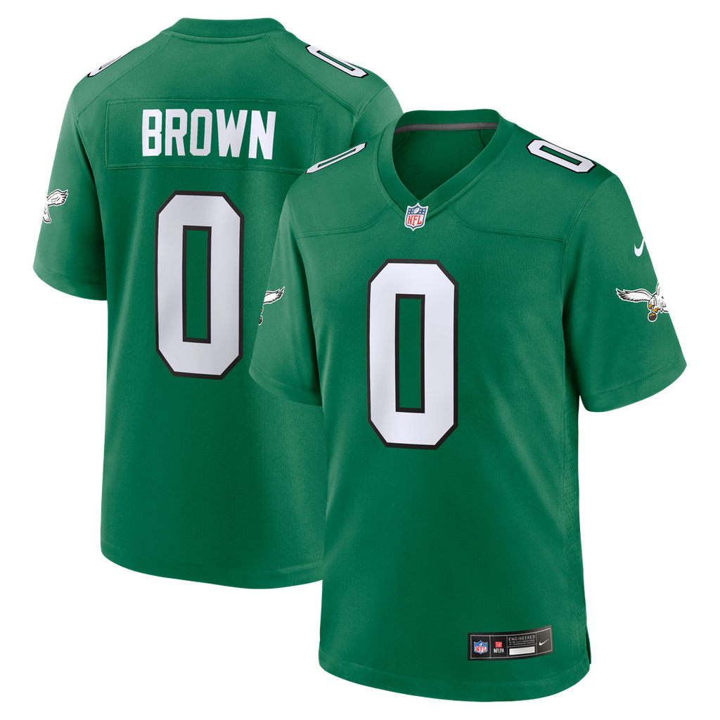 Philadelphia Eagles Marquise Brown Nike Kelly Green Alternate 2 Game Jersey product image 1, provided for visual reference