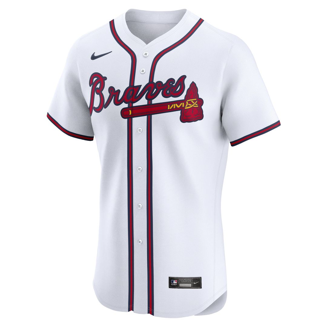 Atlanta Braves Ronald Acuña Jr. Nike White Home Elite Jersey product image 2, provided for visual reference and product