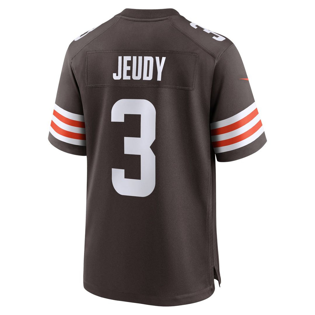 Cleveland Browns Jerry Jeudy Nike Brown Game Jersey product image 3, provided for visual reference and product detail review