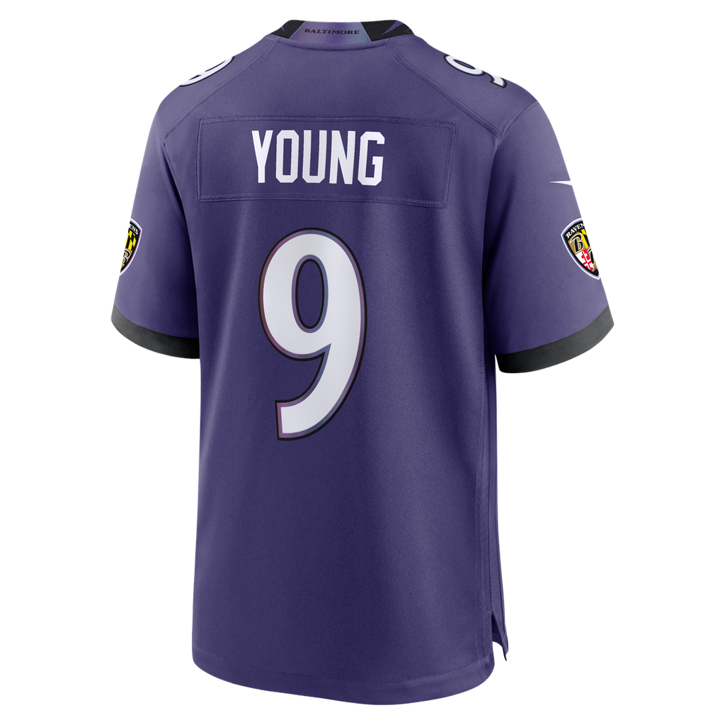 Baltimore Ravens Zion Young Nike Purple Team Game Jersey product image 3, provided for visual reference and product detail