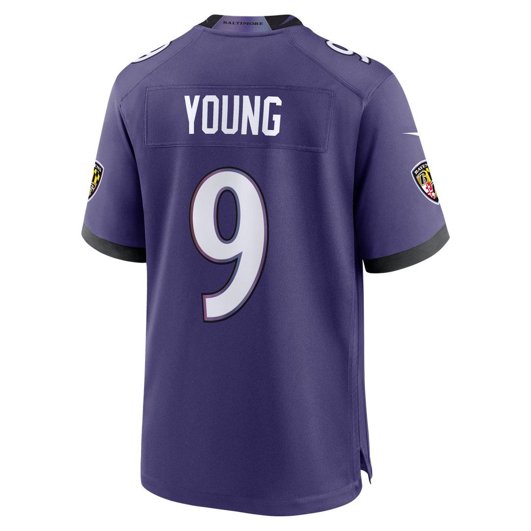 Baltimore Ravens Zion Young Nike Purple Team Game Jersey product image 3, provided for visual reference and product detail