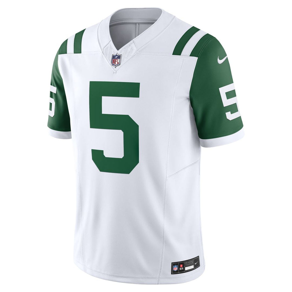 New York Jets Garrett Wilson Nike White Classic Alternate Vapor F.U.S.E. Limited Jersey product image 2, provided for visual