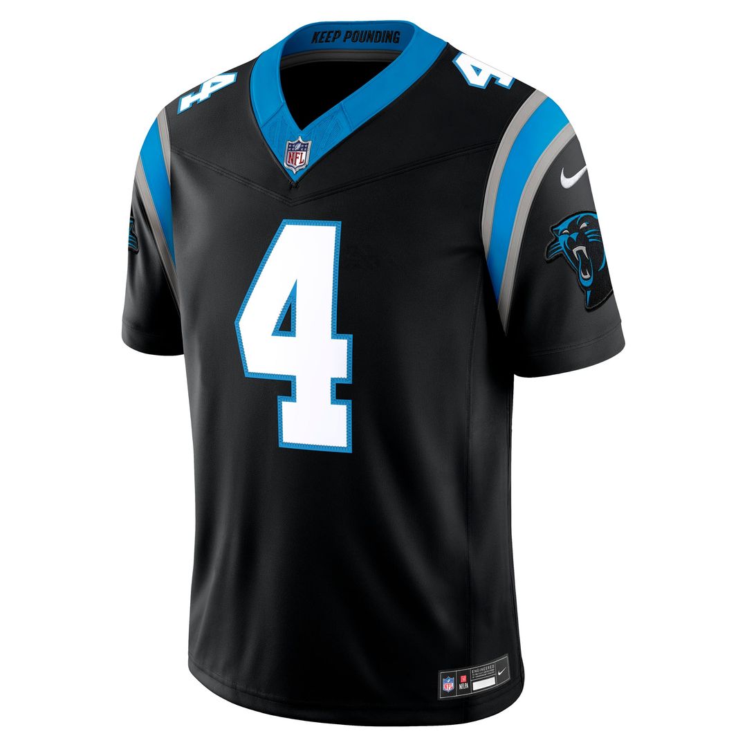 Carolina Panthers Tetairoa McMillan Nike Black Team Vapor F.U.S.E. Stitched Limited Jersey product image 2, provided for