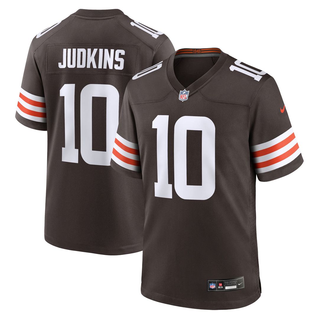 Cleveland Browns Quinshon Judkins Nike Brown 2025 NFL Draft Game Jersey product image 1, provided for visual reference and