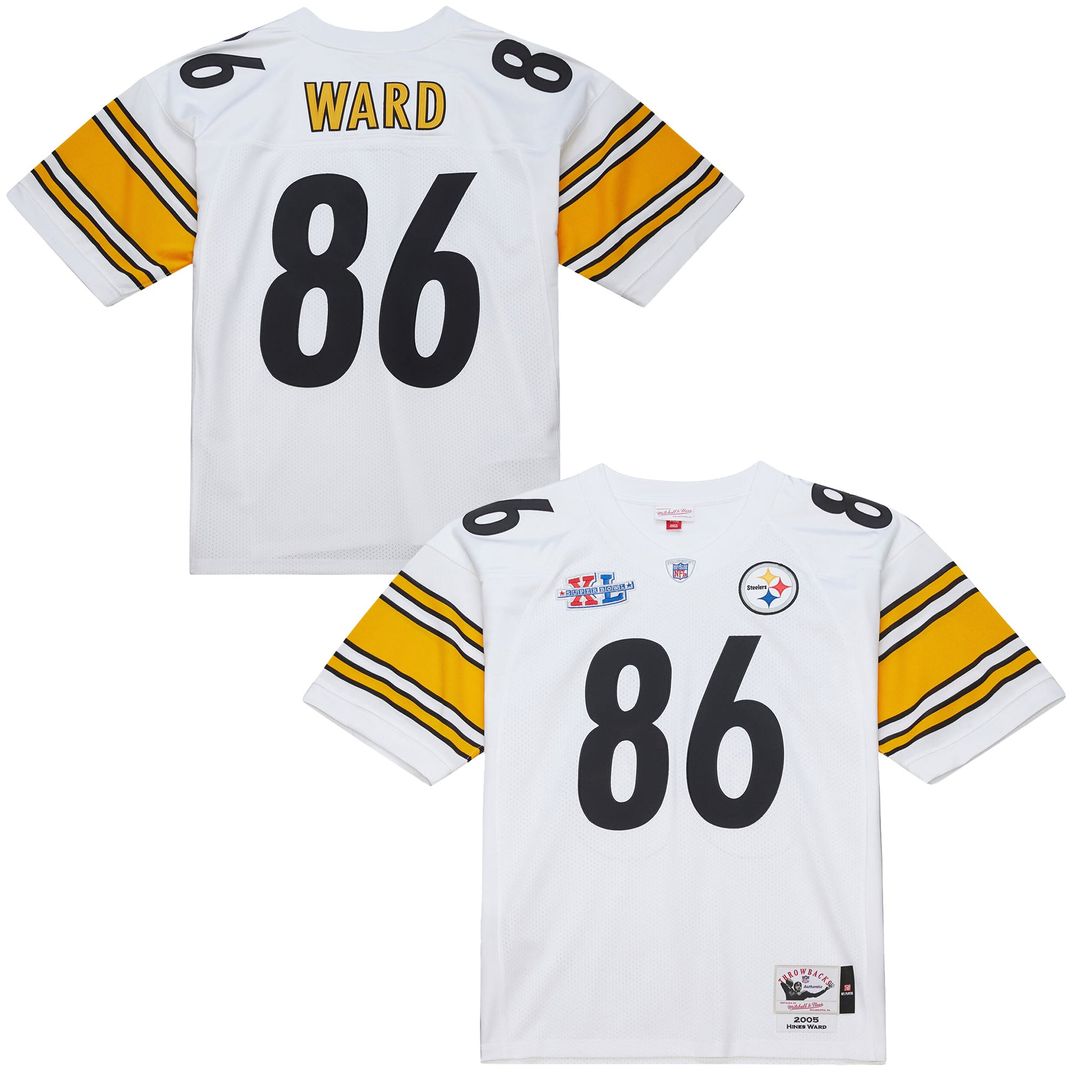 Pittsburgh Steelers Hines Ward Mitchell & Ness White 2005 Authentic Throwback Retired Player Jersey product image 1,