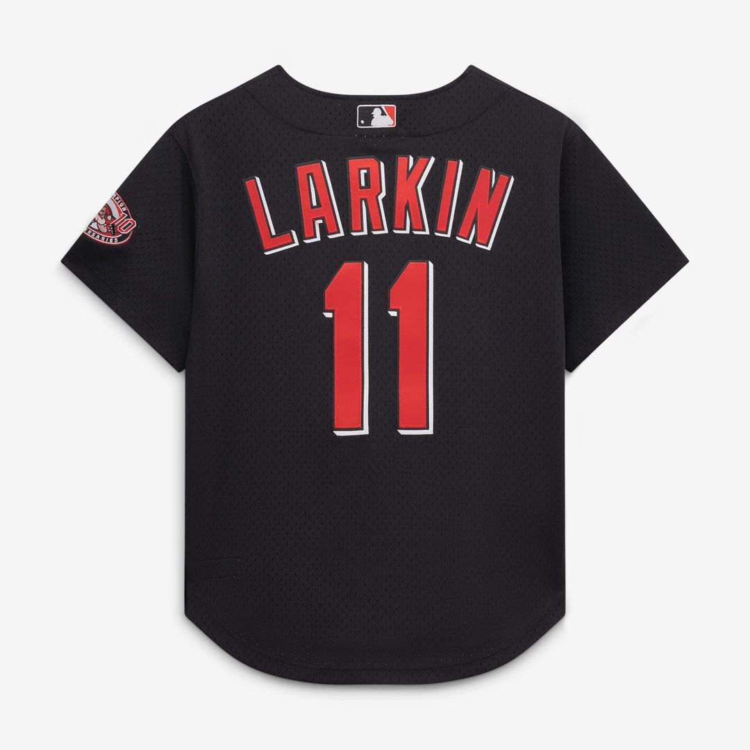 Cincinnati Reds Barry Larkin Mitchell & Ness Red Throwback Cooperstown Mesh Batting Practice Jersey product image 19,