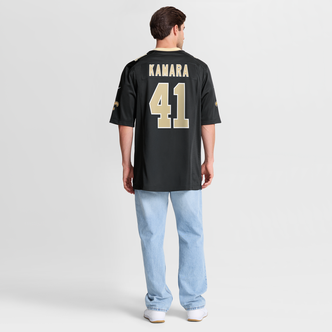 New Orleans Saints Alvin Kamara Nike Black Game Jersey product image 8, provided for visual reference and product detail