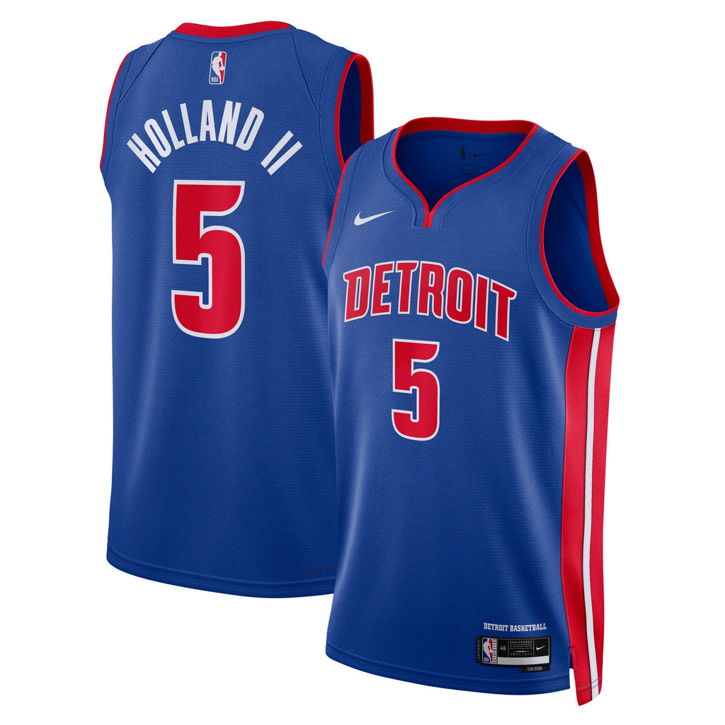 Detroit Pistons Nike Icon Swingman Jersey NBA 2024 Draft First Round Pick - Blue - Ron Holland II - Unisex product image 2,