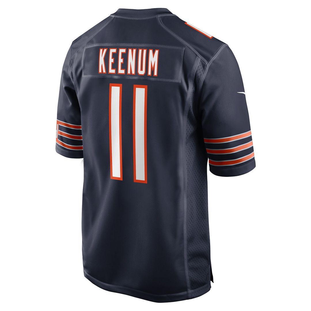Chicago Bears Case Keenum Nike Navy Team Game Jersey product image 3, provided for visual reference and product detail review