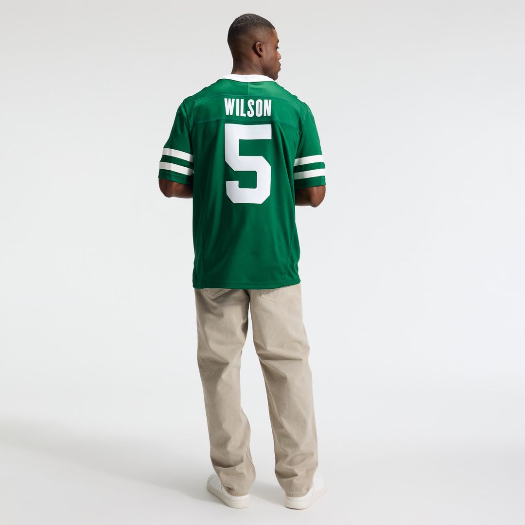 New York Jets Garrett Wilson Nike Legacy Green Team Vapor F.U.S.E. Stitched Limited Jersey product image 5, provided for