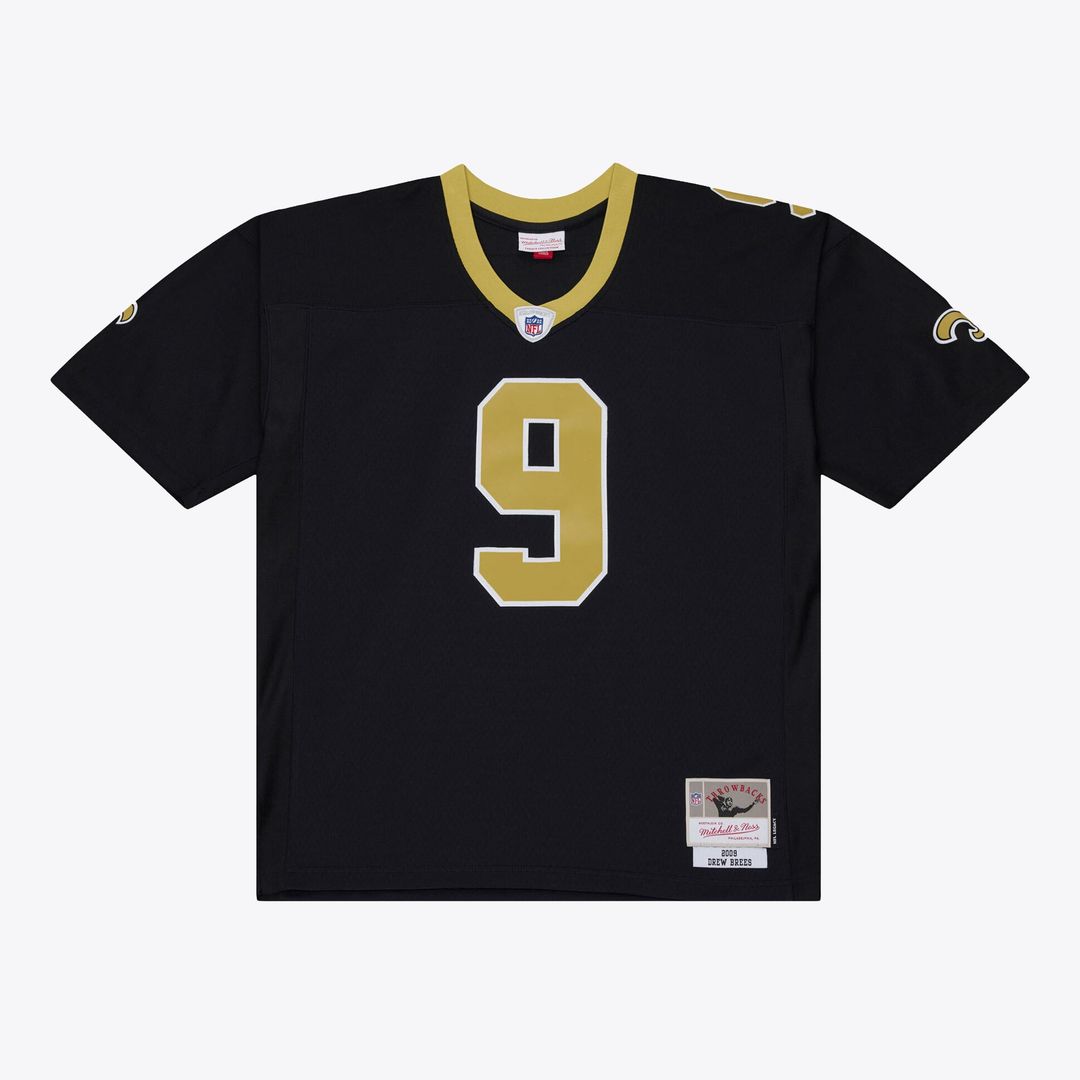 New Orleans Saints Drew Brees Mitchell & Ness Black 2009 Legacy Jersey product image 2, provided for visual reference and
