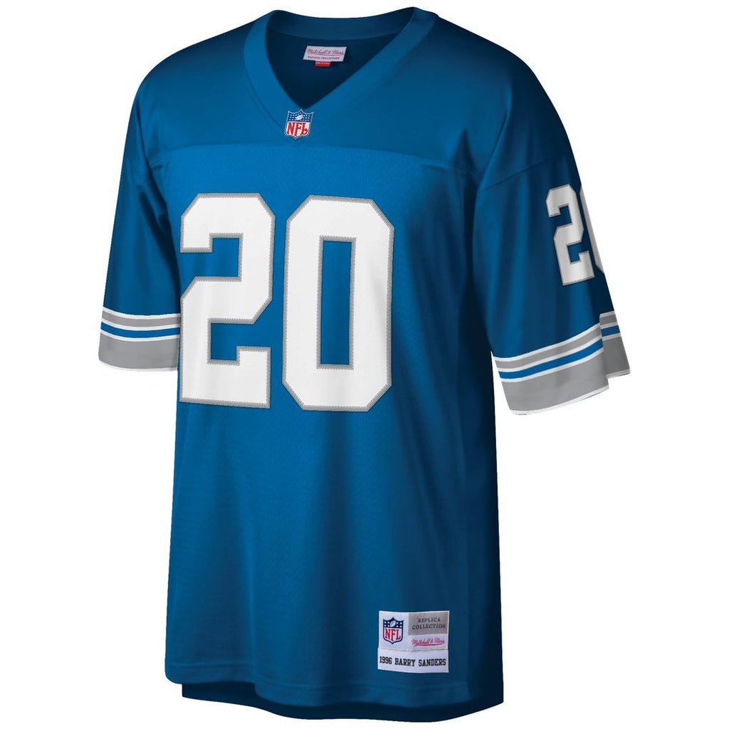 Detroit Lions Barry Sanders Mitchell & Ness Blue Big & Tall 1996 Retired Player Replica Jersey product image 2, provided for