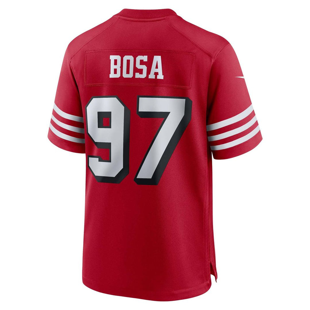 San Francisco 49ers Nick Bosa Nike Scarlet Alternate Game Jersey product image 3, provided for visual reference and product
